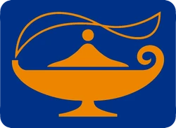 A  green and black logo